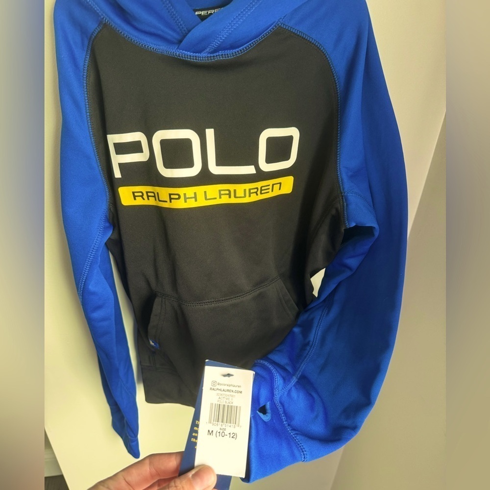 NWT Polo Ralph Lauren Performance Boys Hooded Sweatshirt Size M